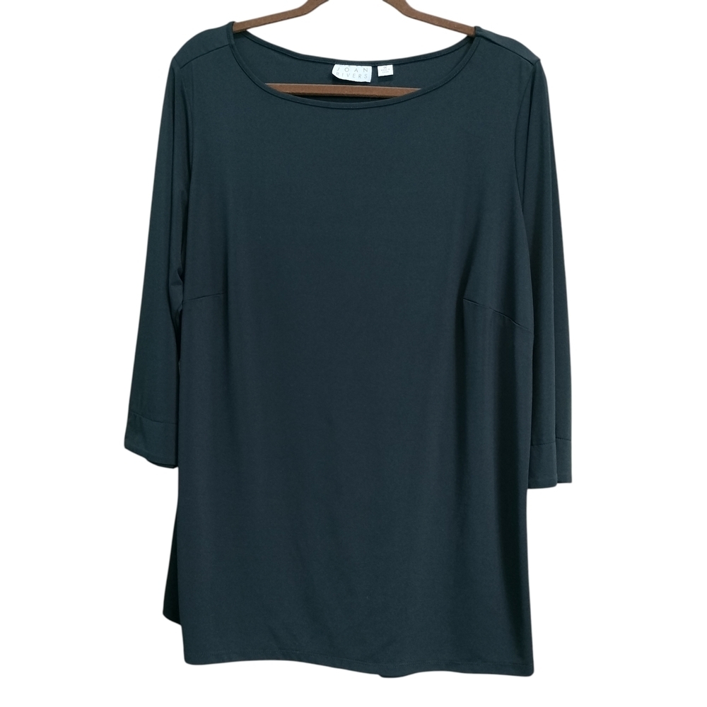 Joan Rivers Classic Black Long Sleeve Top 1X